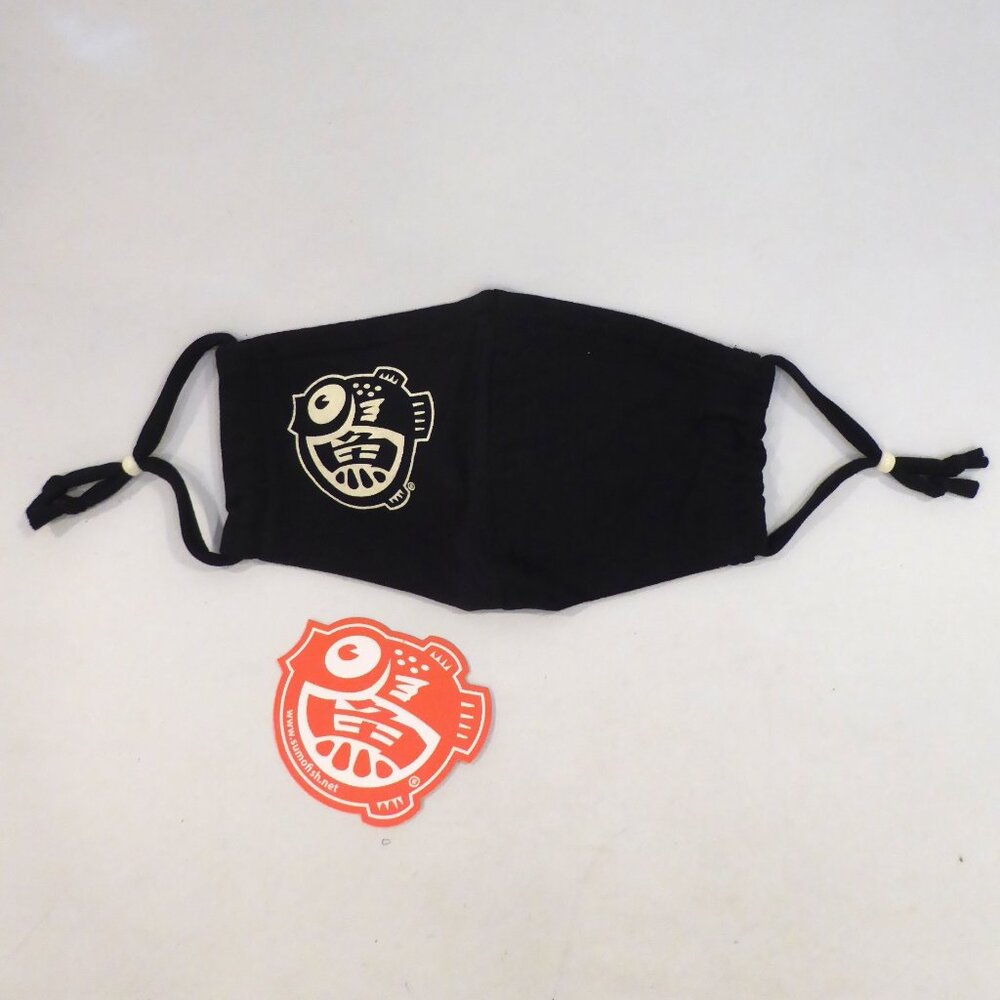 NEW SUMOFISH BRAND CLOTH FACE MASK CREAM SCREEN PRINT FISH ADULT SIZE